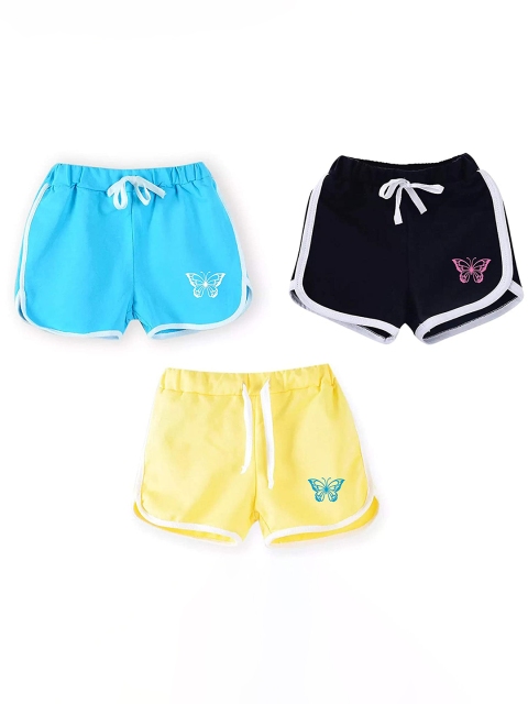 

KYDA KIDS Girls Blue & Black Pack Of 3 Training or Gym Sports Shorts