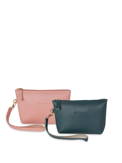

NFI essentials Women Set Of 2 Solid Makeup Pouch, Multi