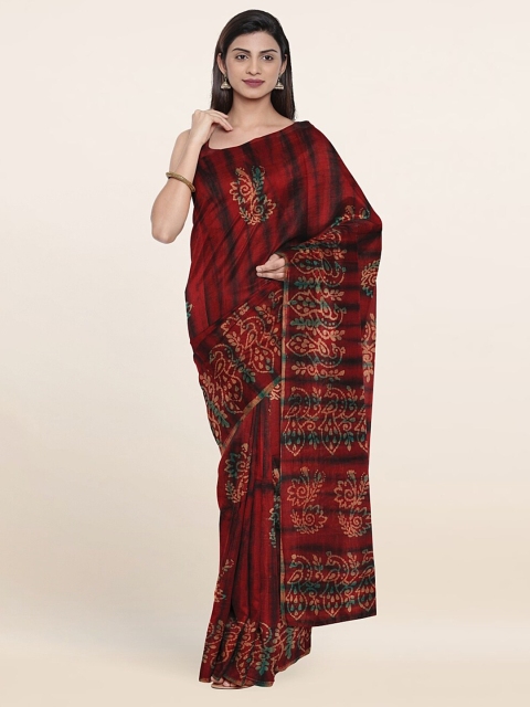 

Pothys Maroon & Blue Ethnic Motifs Saree