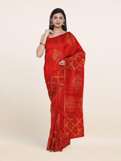 

Pothys Red Ethnic Motifs Saree