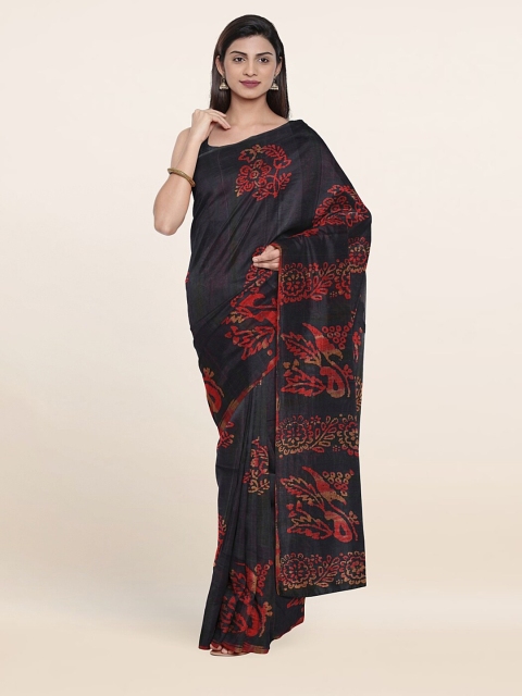 

Pothys Blue & Red Floral Pure Cotton Saree