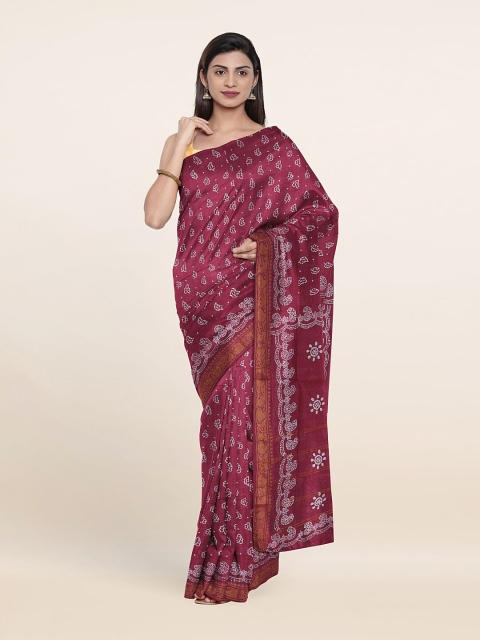 

Pothys Floral Pure Cotton Saree, Purple