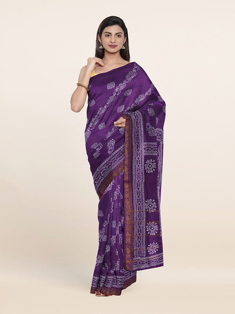 

Pothys Purple Ethnic Motifs Zari Pure Cotton Saree