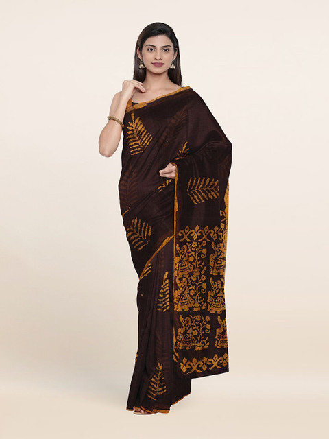 

Pothys Brown & Beige Ethnic Motifs Saree