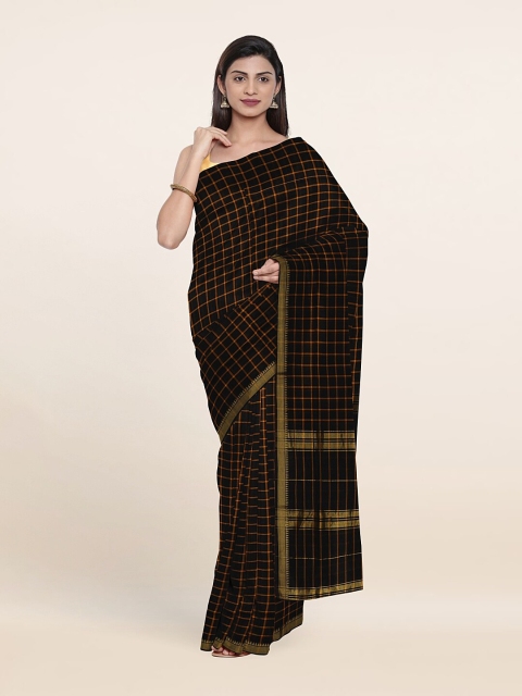 

Pothys Checked Pure Cotton Saree, Black