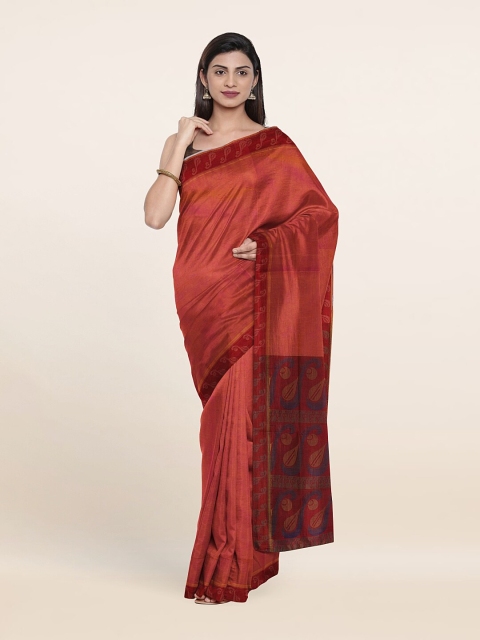 

Pothys Peach-Coloured & Pink Pure Cotton Saree