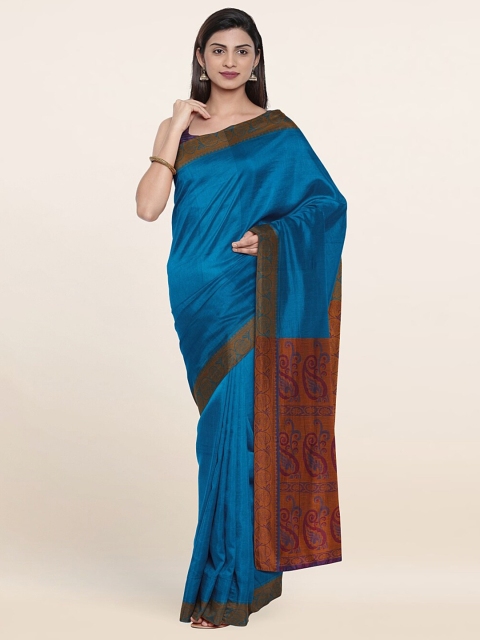 

Pothys Blue & Brown Pure Cotton Saree