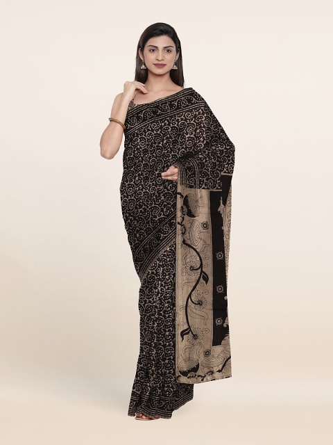 

Pothys Black & Beige Ethnic Motifs Pure Cotton Saree