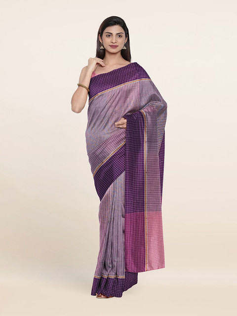 

Pothys Lavender Striped Pure Cotton Saree