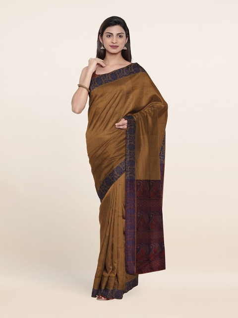 

Pothys Tan & Blue Pure Cotton Saree