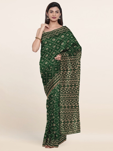 

Pothys Green & Cream-Coloured Pure Cotton Saree