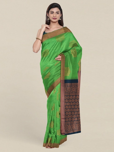 

Pothys Green & Blue Woven Design Zari Silk Cotton Saree