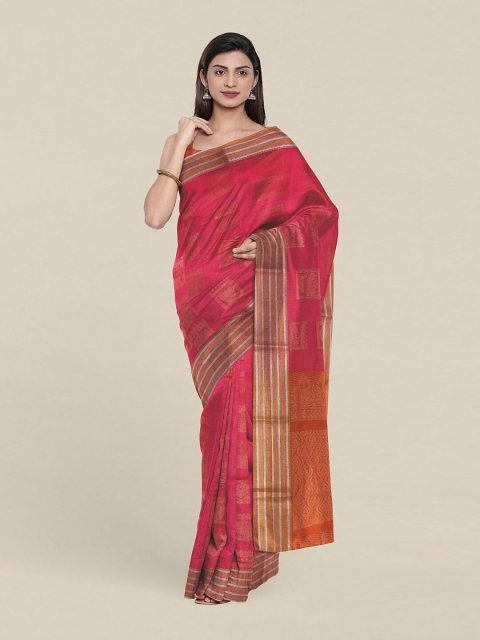 

Pothys Pink And Copper Woven Design Ethnic Motifs Zari Saree