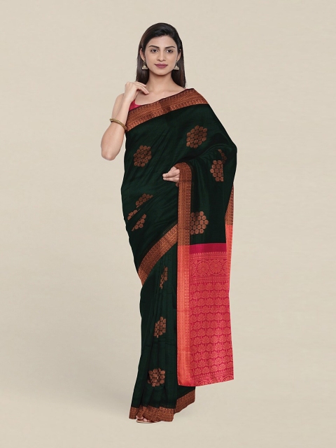 

Pothys Women Green & Pink Woven Design Zari Silk Cotton Saree