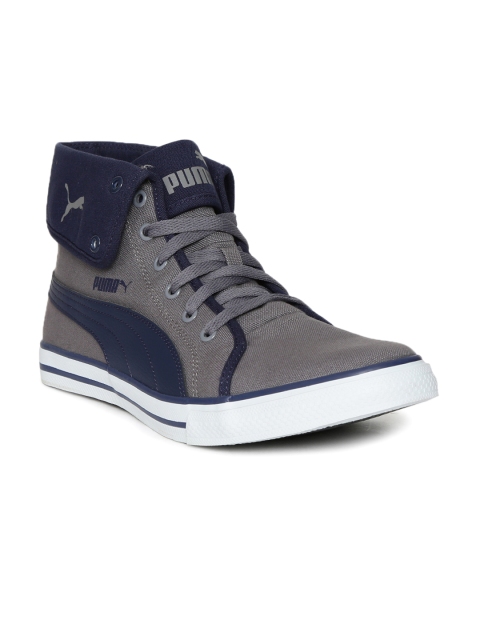 

Puma Men Grey & Blue Colourblocked Mid-Top Sneakers