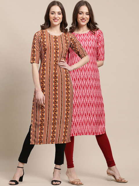 

KALINI Women Multicoloured Summer Sheers Crepe Kurta, Multi