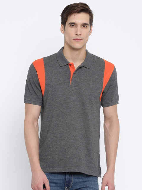

HRX Active by Hrithik Roshan Men Grey Melange Polo Neck T-shirt