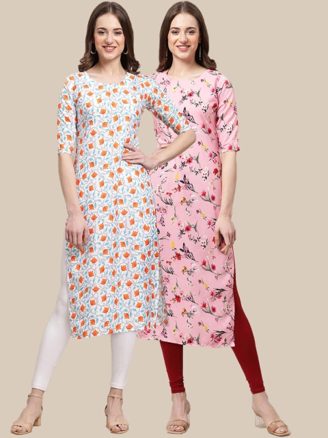 

KALINI Women Multicoloured Pack Of 2 Geometric Printed Crepe Kurta, Multi