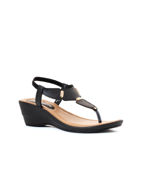 

Khadims Black Wedge Sandals