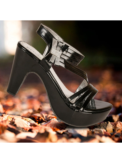 

Denill Black Party Stiletto Strap Heels
