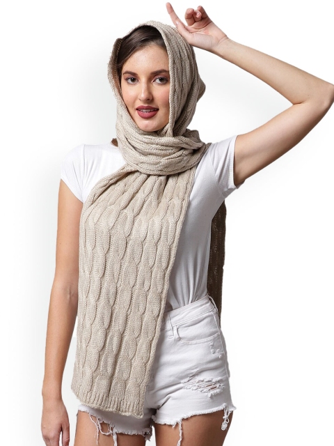 

ELLIS Women Cream Textured Muffler