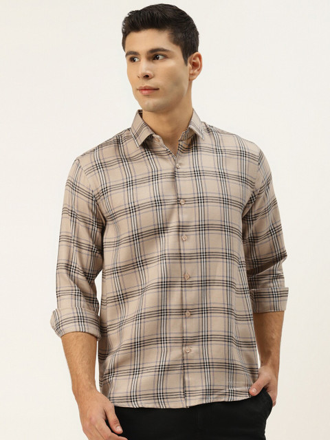 

JAINISH Men Brown Classic Tartan Checks Casual Shirt