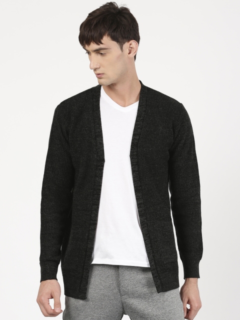 

ether Men Charcoal Grey Front Open Sweater