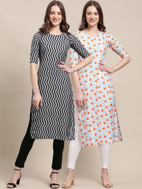 

KALINI Women Multicoloured Geometric Printed Crepe Kurta, Multi