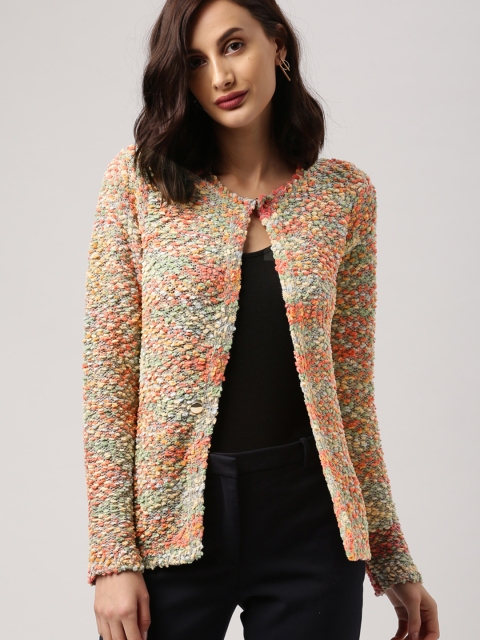 

all about you Multicoloured Self Design Front-Open Sweater, Multi