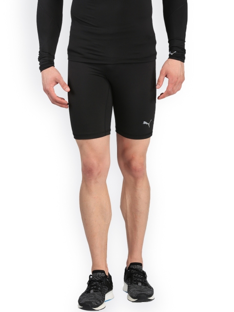 

PUMA Men Black Solid Skinny Fit Sports Shorts