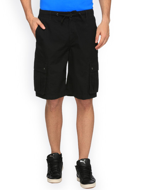 

Puma Men Black Solid Regular Fit Cargo Shorts