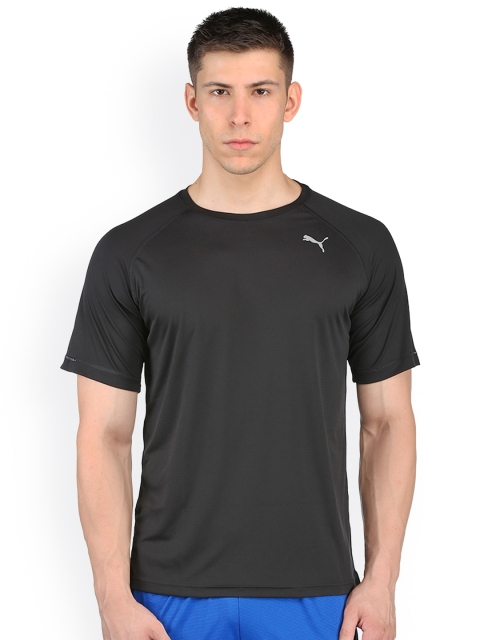 

PUMA Men Black Solid Round Neck Slim Fit T-shirt