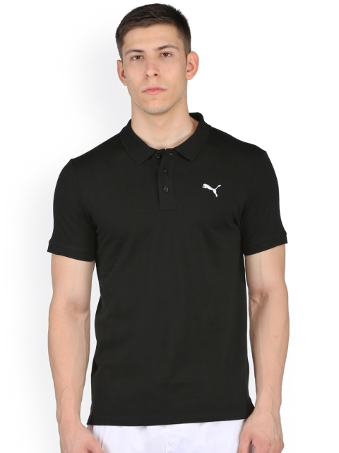 

PUMA Men Black Solid Polo Collar Slim Fit T-shirt
