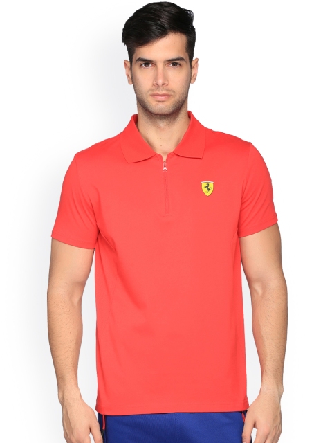 

PUMA Men Red Solid Regular Fit SF Polo 2 T-shirt