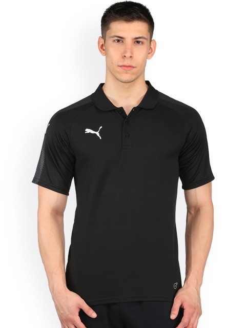 

Puma Men Black Solid Polo Collar T-shirt
