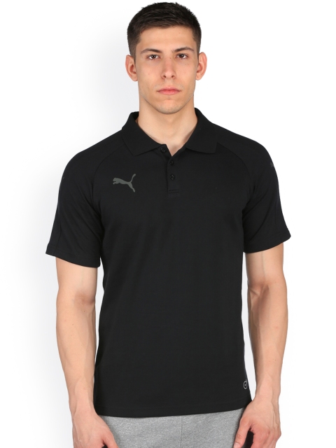 

Puma Men Black Solid Polo Collar T-shirt