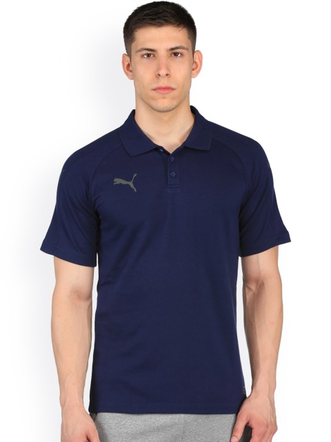 

Puma Men Blue Solid Polo Collar T-shirt