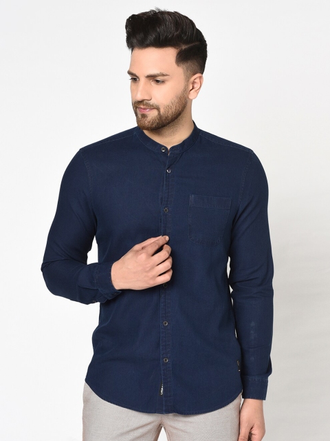

Blackberrys Men Blue Solid Slim Fit Casual Shirt