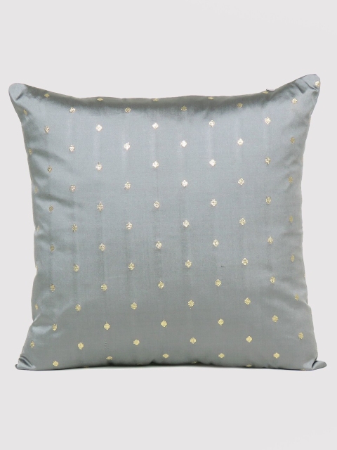 

OUSSUM Grey & Gold-Toned Ethnic Motifs Square Cushion Covers