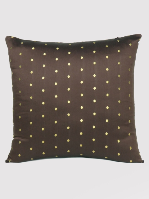 

OUSSUM Brown & Gold-Toned Square Cushion Cover