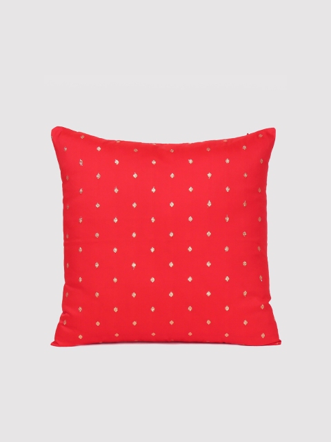 

OUSSUM Red & Gold-Toned Geometric Square Cushion Covers