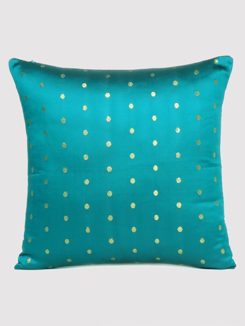 

OUSSUM Teal & Gold-Toned Geometric Square Cushion Covers