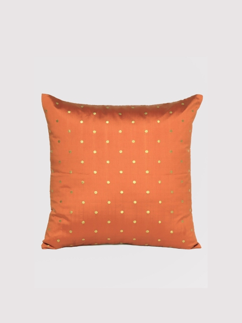 

OUSSUM Orange & Gold-Toned Geometric Square Cushion Covers