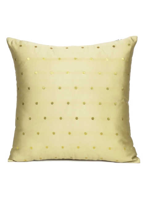 

OUSSUM Gold Geometric Silk Square Cushion Covers With Zipper