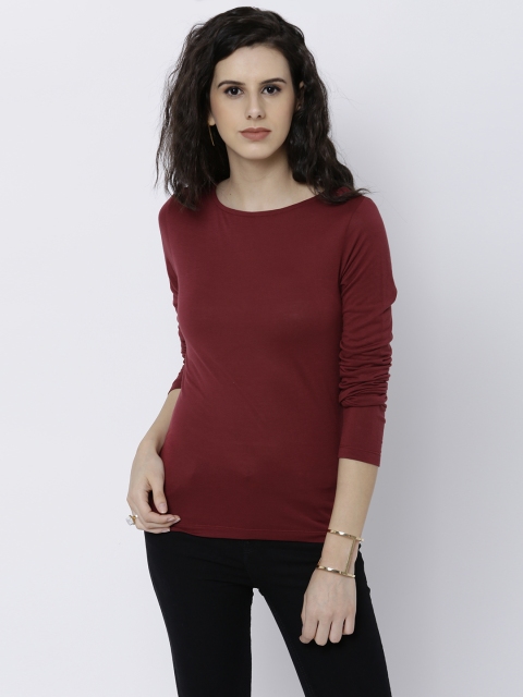 

Tokyo Talkies Women Maroon Solid Top