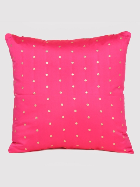 

OUSSUM Pink & Gold-Toned Geometric Square Cushion Covers