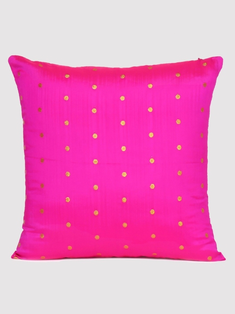 

OUSSUM Pink & Gold-Toned Geometric Square Cushion Covers