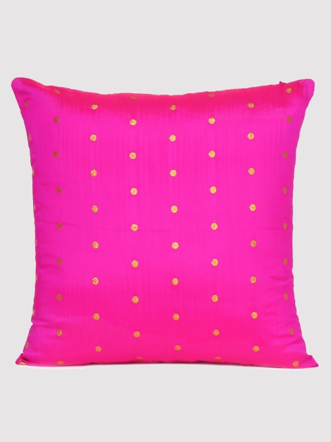 

OUSSUM Pink & Gold-Toned Geometric Square Cushion Covers