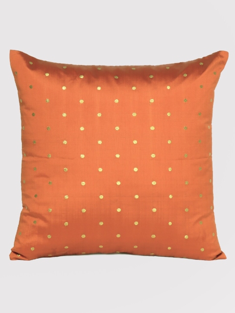 

OUSSUM Orange & Gold-Toned Geometric Square Cushion Covers