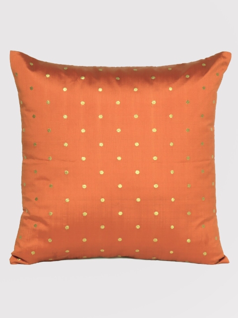 

OUSSUM Orange & Gold-Toned Geometric Square Cushion Covers